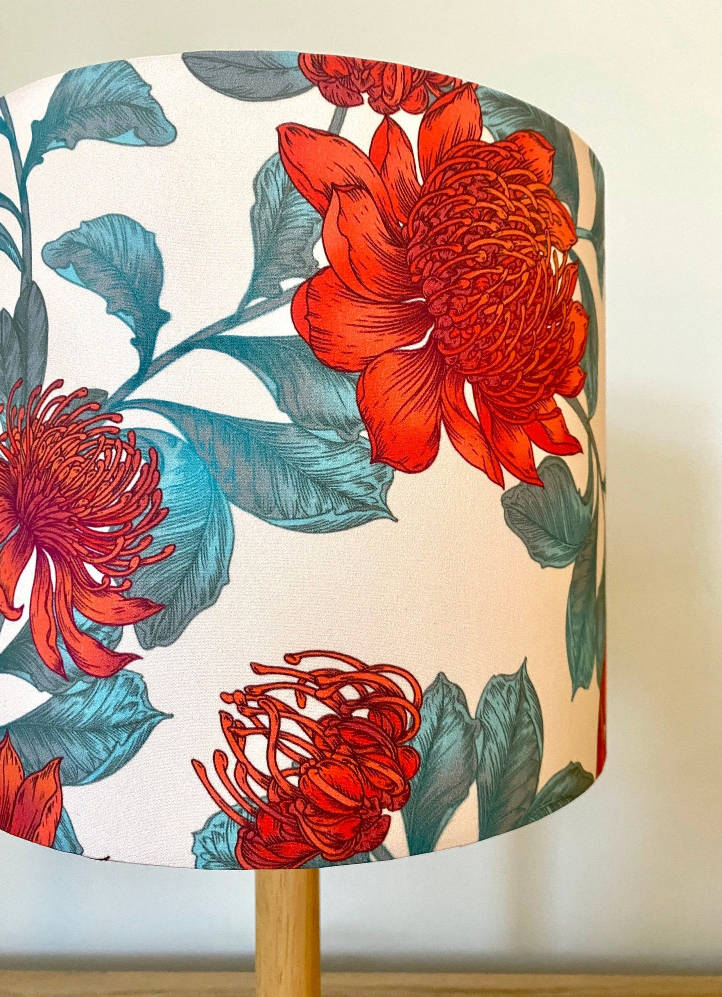 Red Waratah lampshade | Australian flower light shade | image 4
