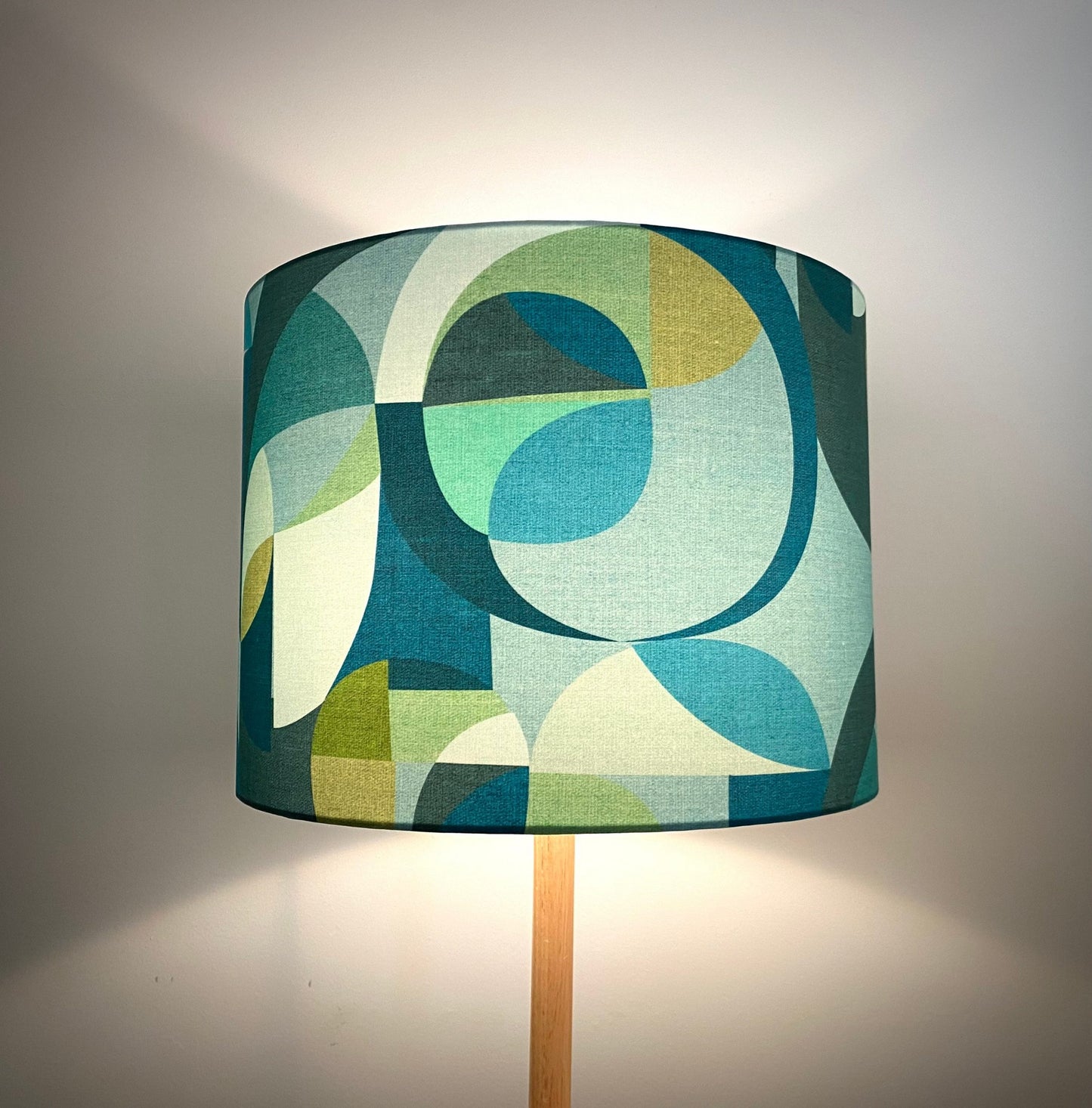 Mid Century Green & Blue lampshade, MCM lamp shade image 3