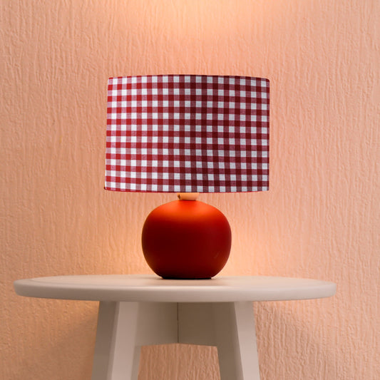 Red and White Check lampshade image 1