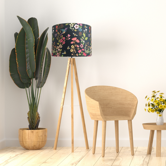 Navy Hummingbird Lampshade image 1