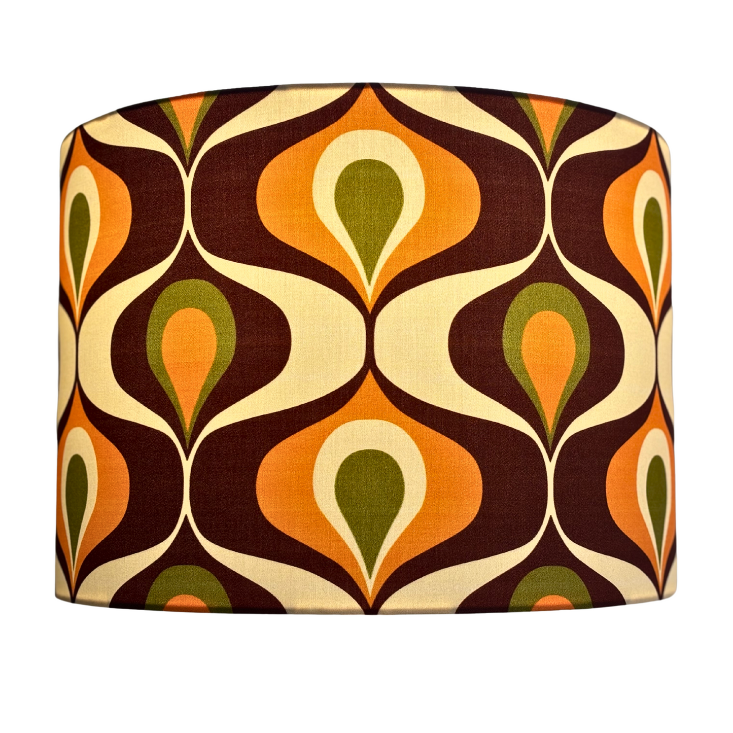 Ogee retro 70s brown and orange lampshade | vintage lampshade image 4