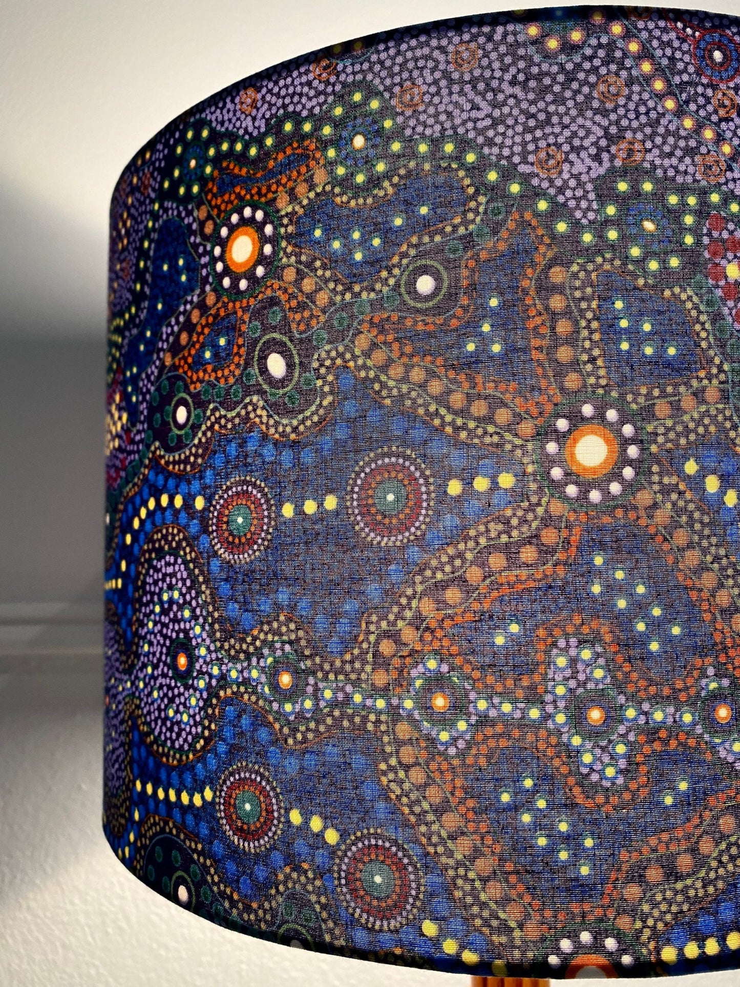 Yalke in Blue Aboriginal lampshade image 3