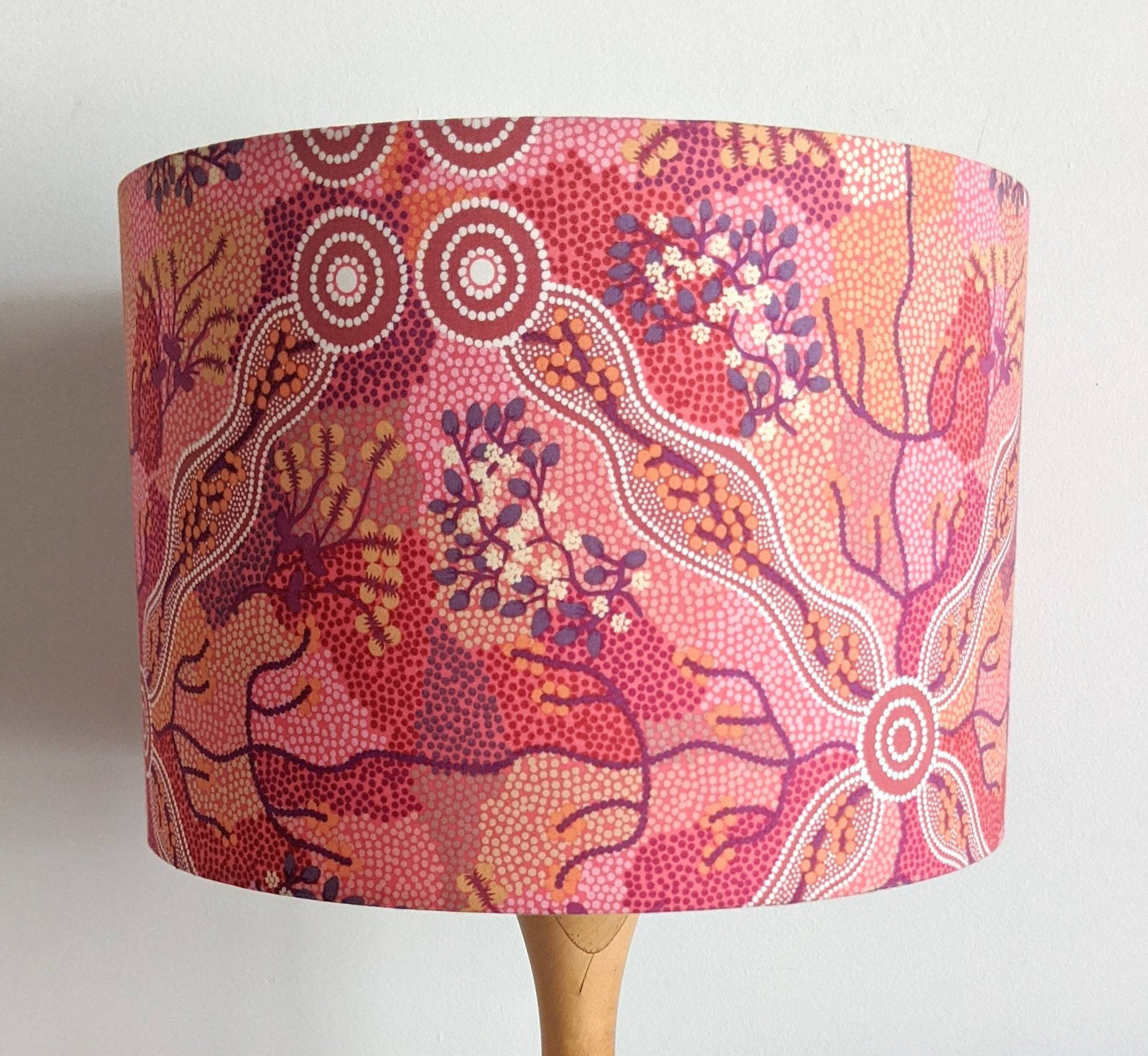 Aboriginal Bush Tomato Pink lampshade | Aboriginal lampshade image 1