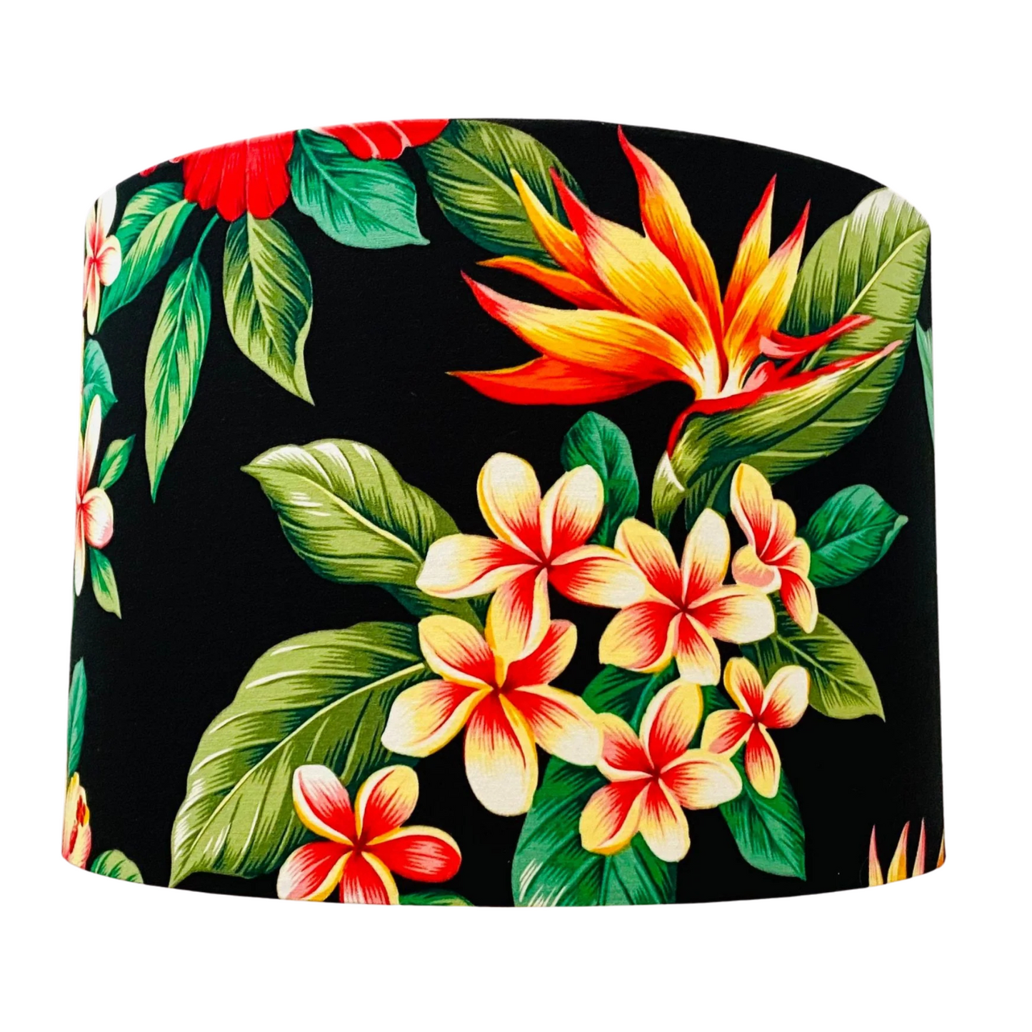 Hibiscus and Birds of Paradise flowers lampshade