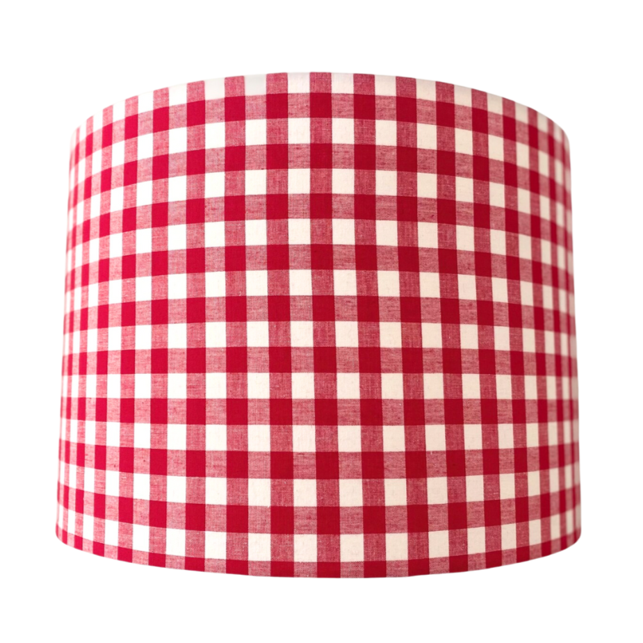 Red and White Check lampshade