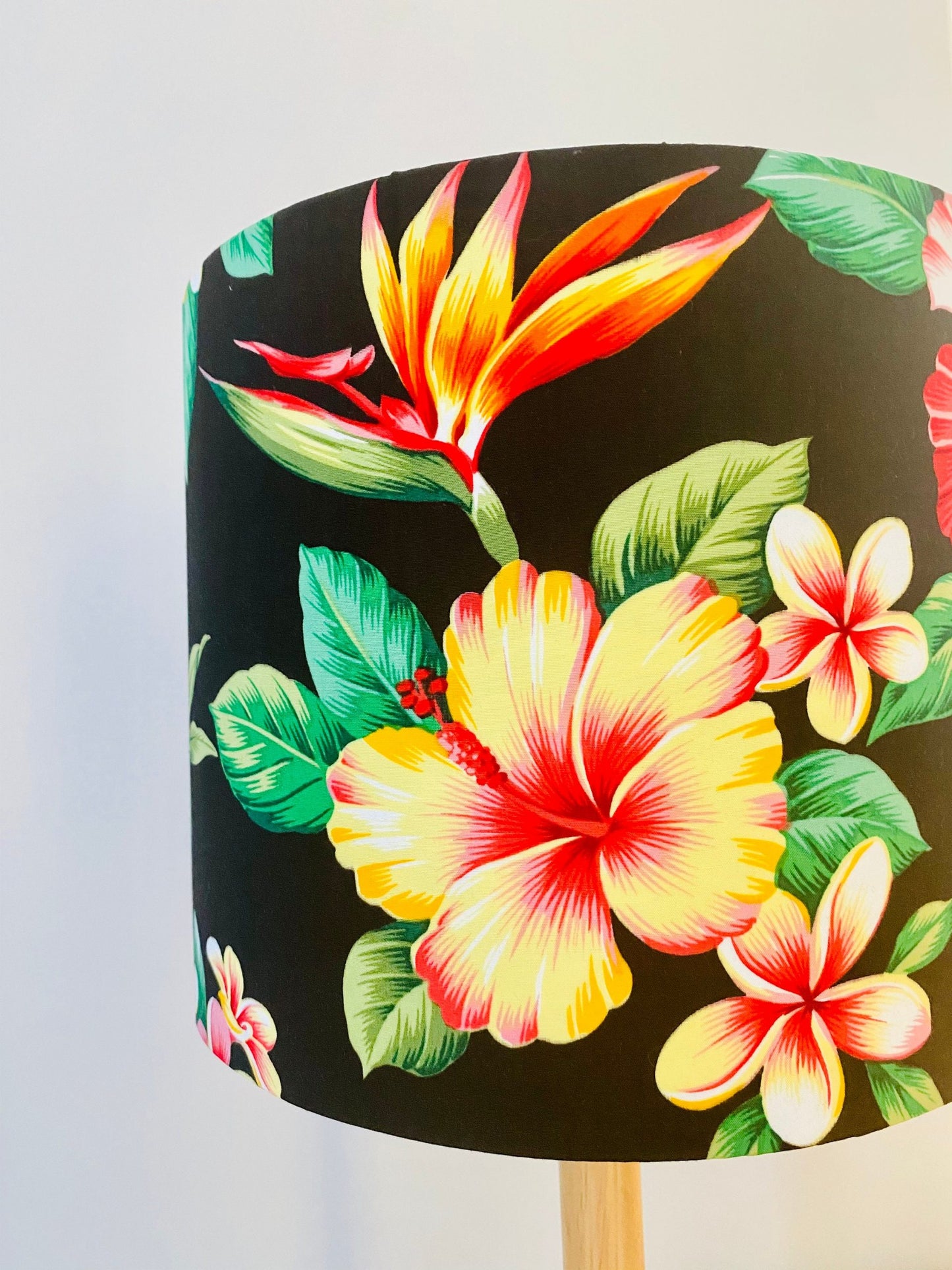 Hibiscus and Birds of Paradise flowers lampshade image 4