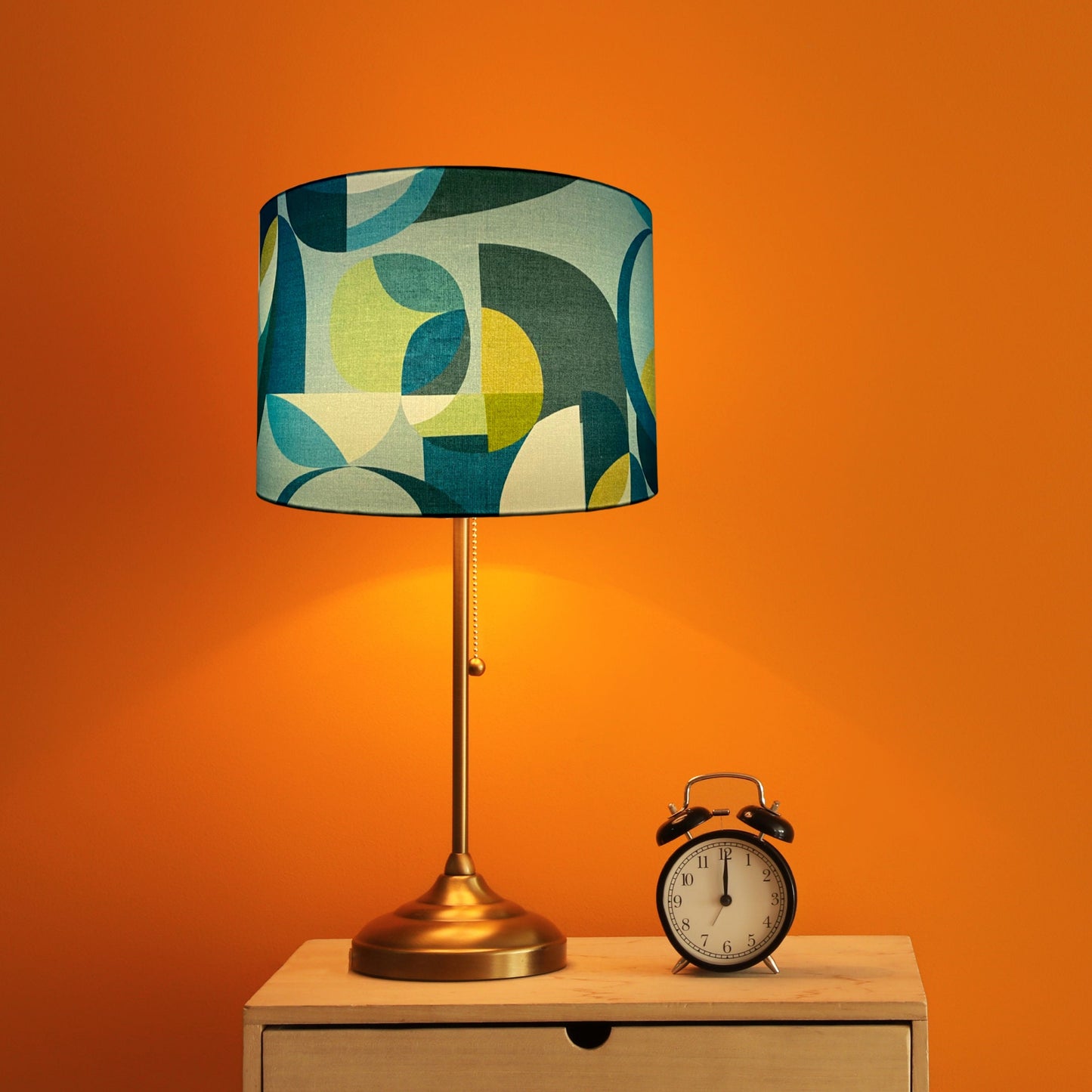 Mid Century Green & Blue lampshade, MCM lamp shade image 2