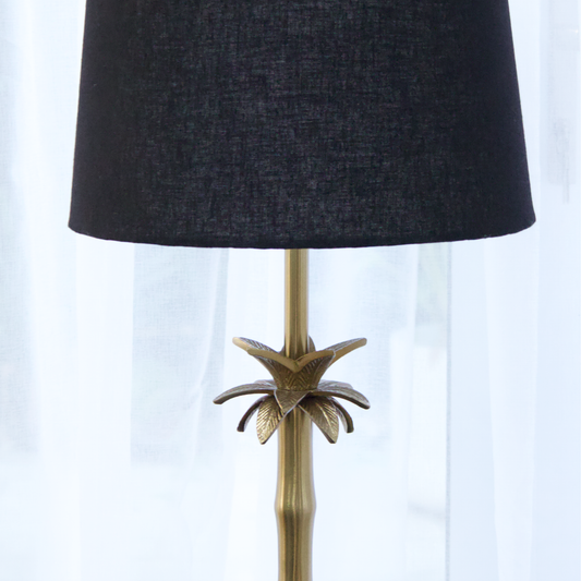 Linen Black - Palm Brass Table lamp