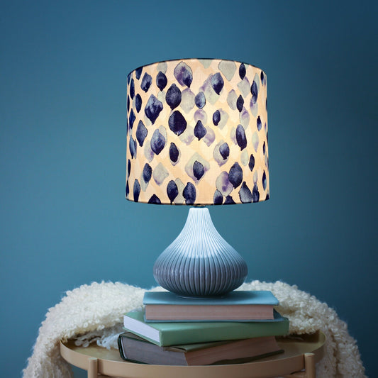 Aquarella dots blue and white lampshade | Hamptons lampshade image 1