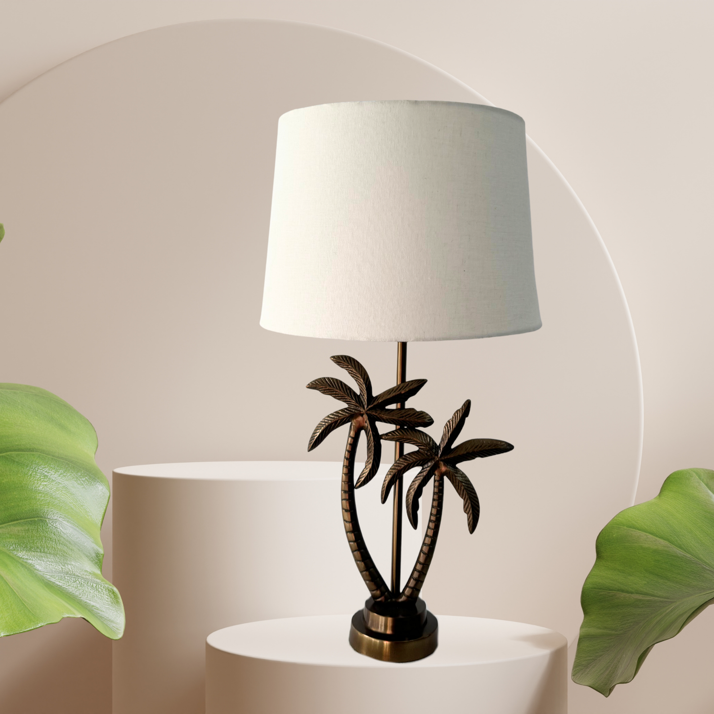 Linen White - Double Palm Table lamp