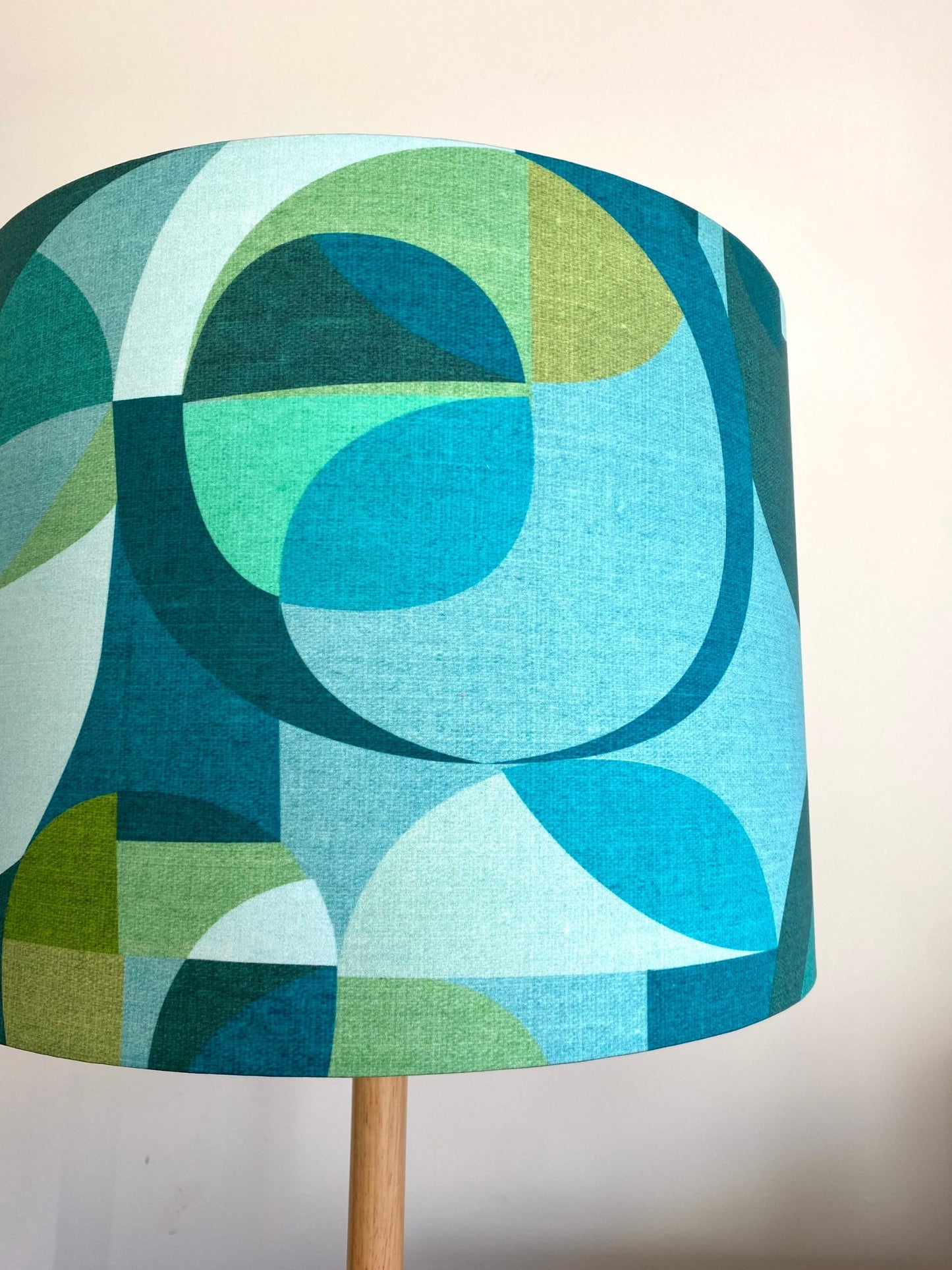 Mid Century Green & Blue lampshade, MCM lamp shade image 9