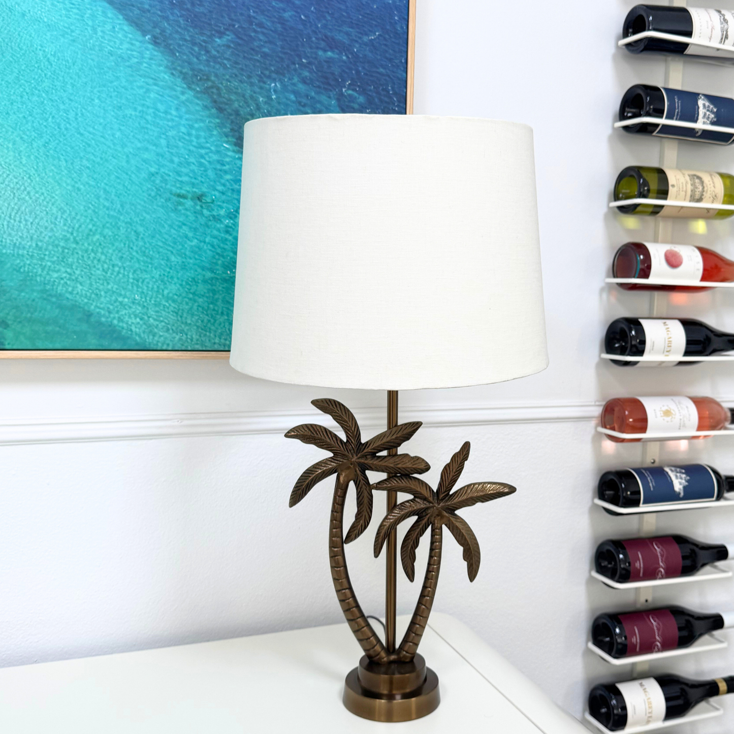 Linen White - Double Palm Table lamp