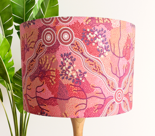 Aboriginal Bush Tomato Pink lampshade | Aboriginal lampshade image 0