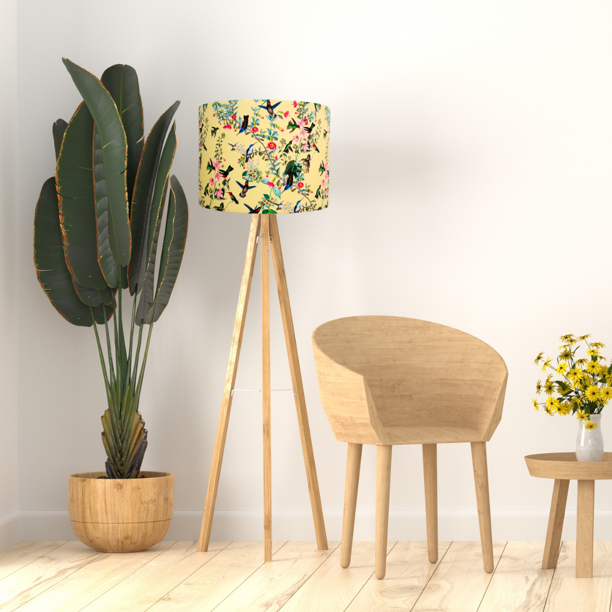 Hummingbird Yellow Lampshade image 1