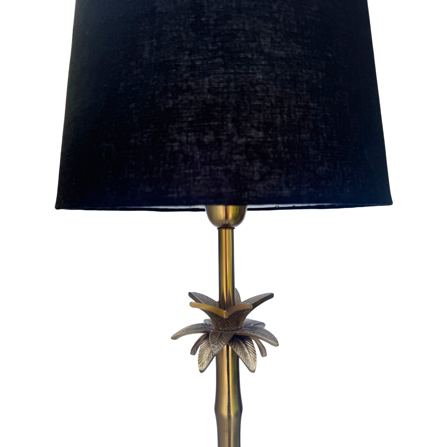 Linen Black - Palm Brass Table lamp