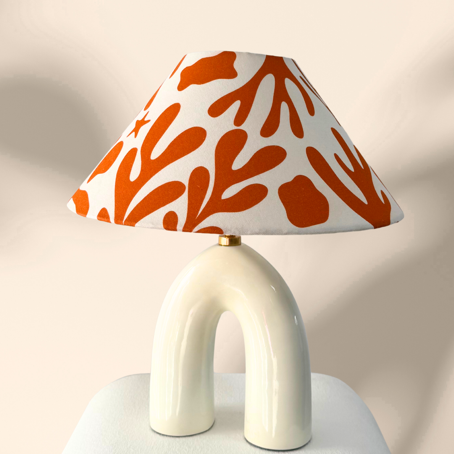 Orange Corals- Ivory Byron Table lamp