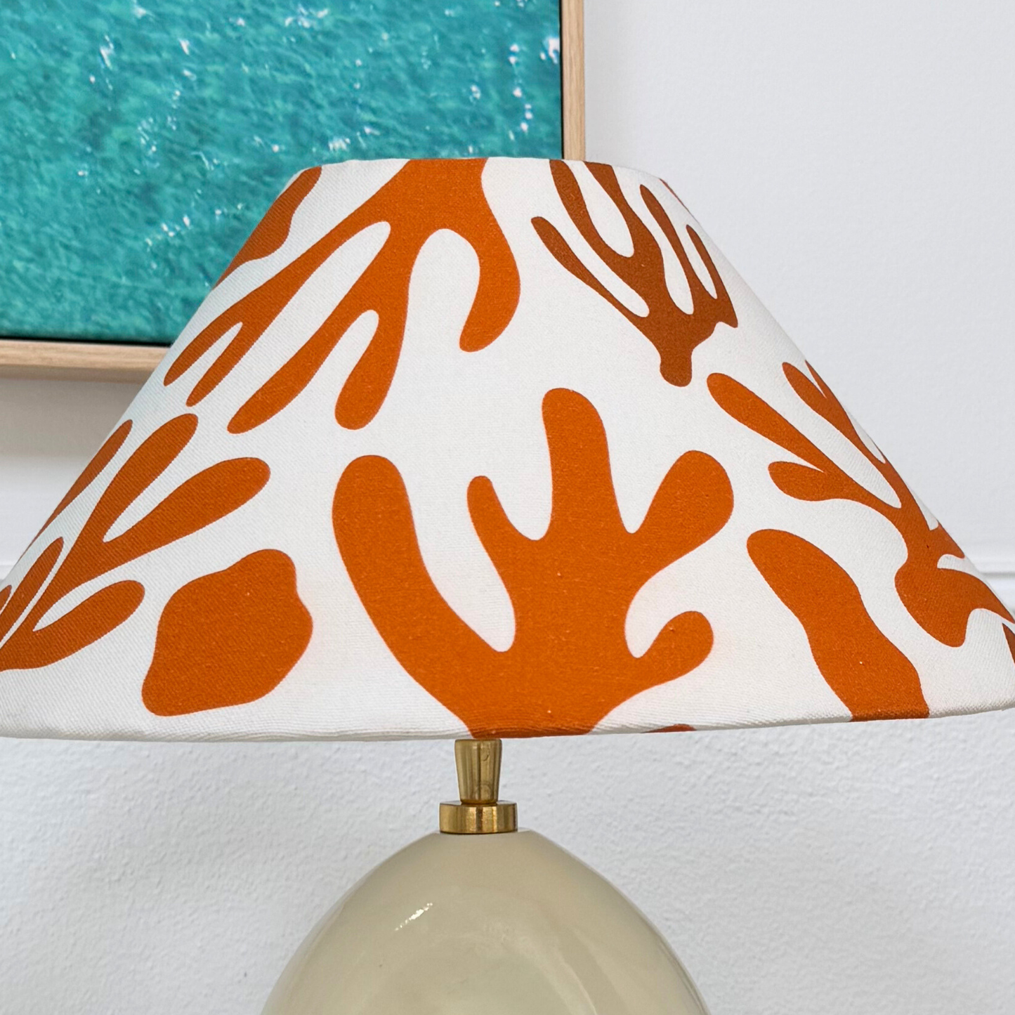Orange Corals- Ivory Byron Table lamp