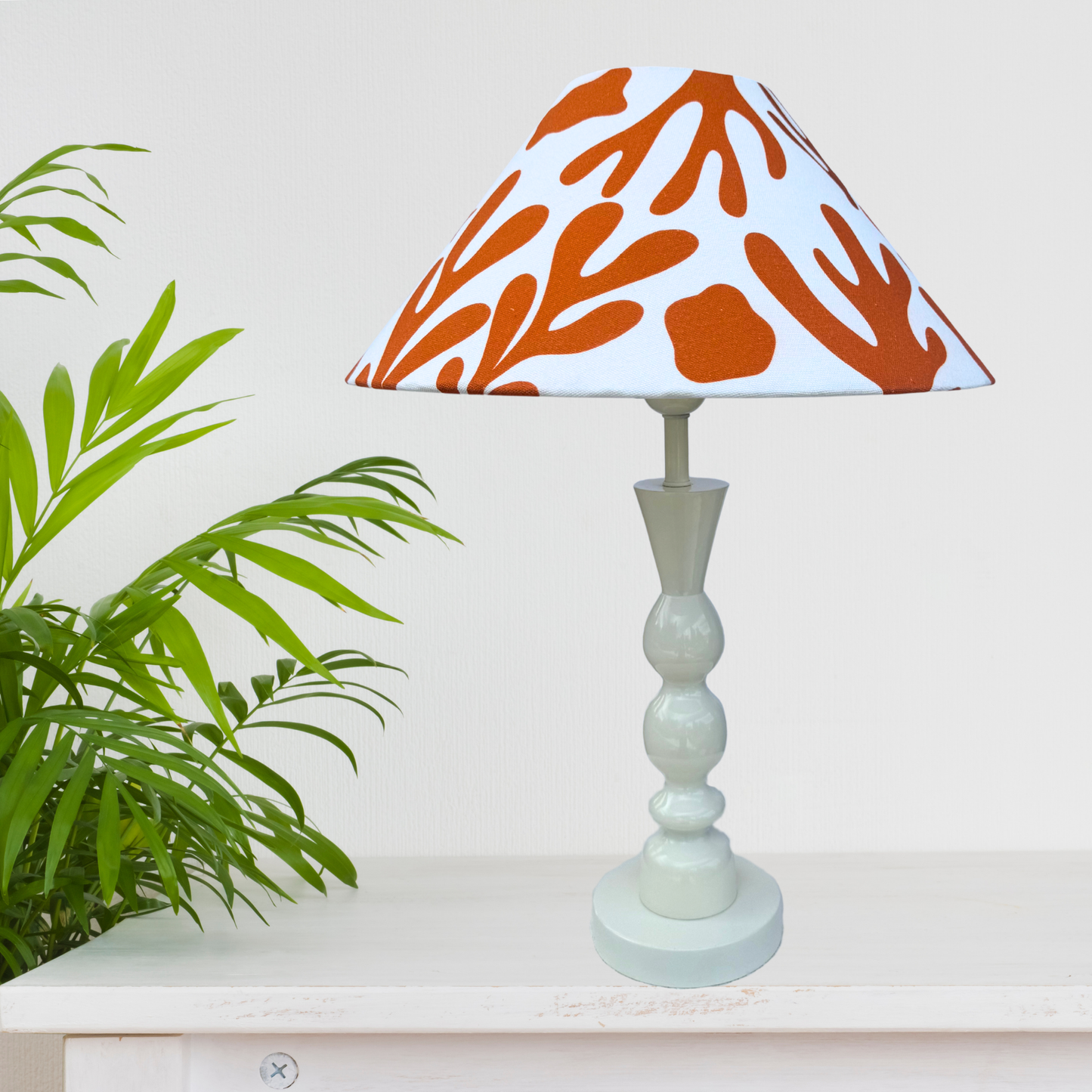 Coral Orange- Brighton Ivory Table lamp