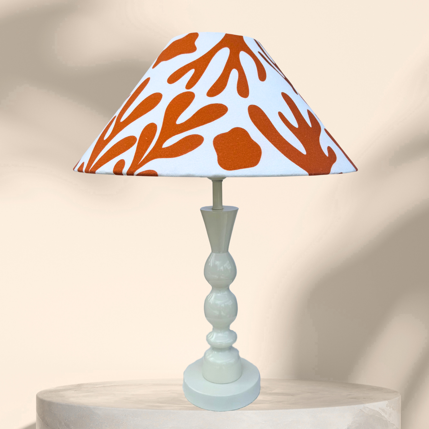 Coral Orange- Brighton Ivory Table lamp