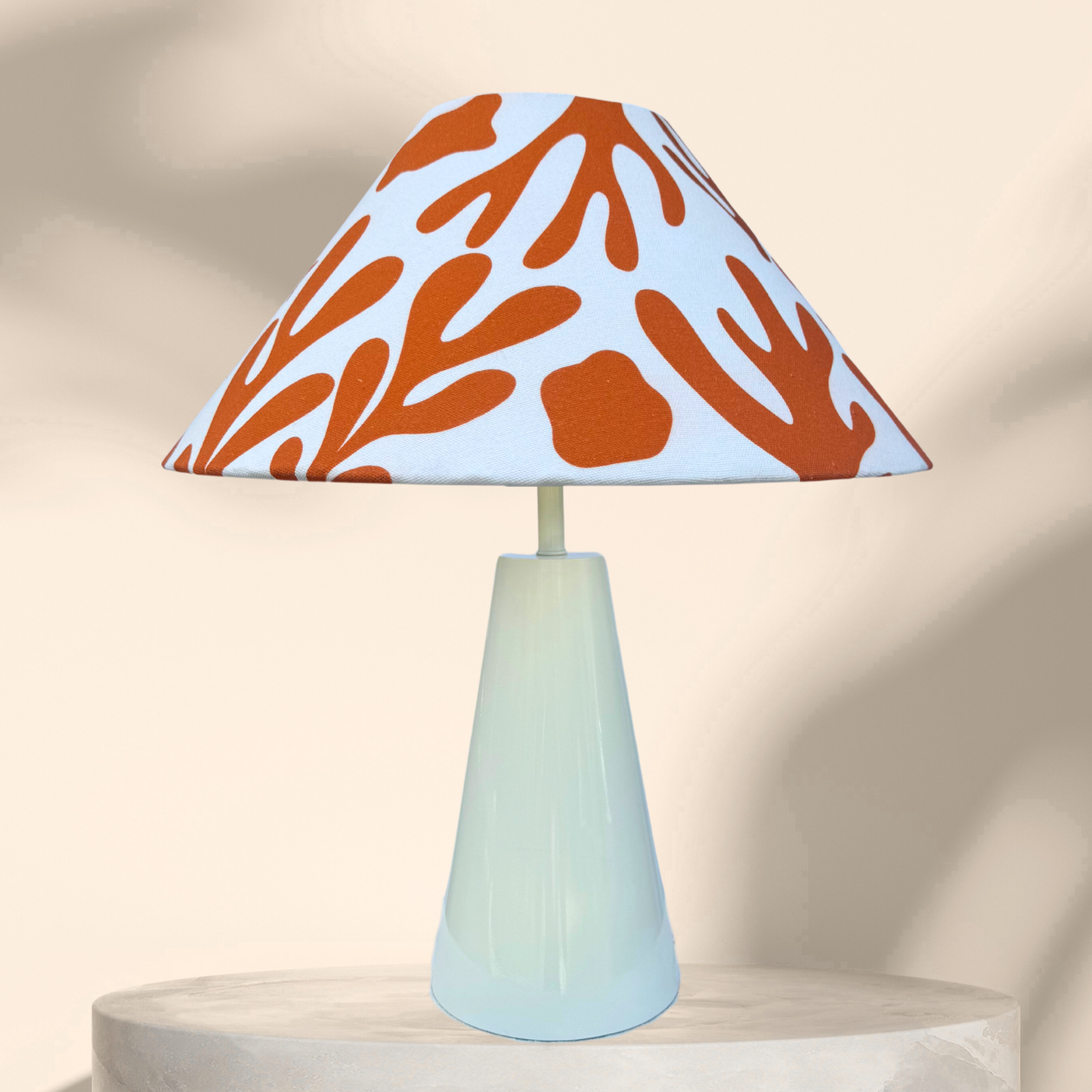 Coral Orange - Cone Ivory Table lamp