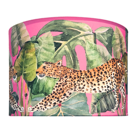 Wild Leopards pink lampshade