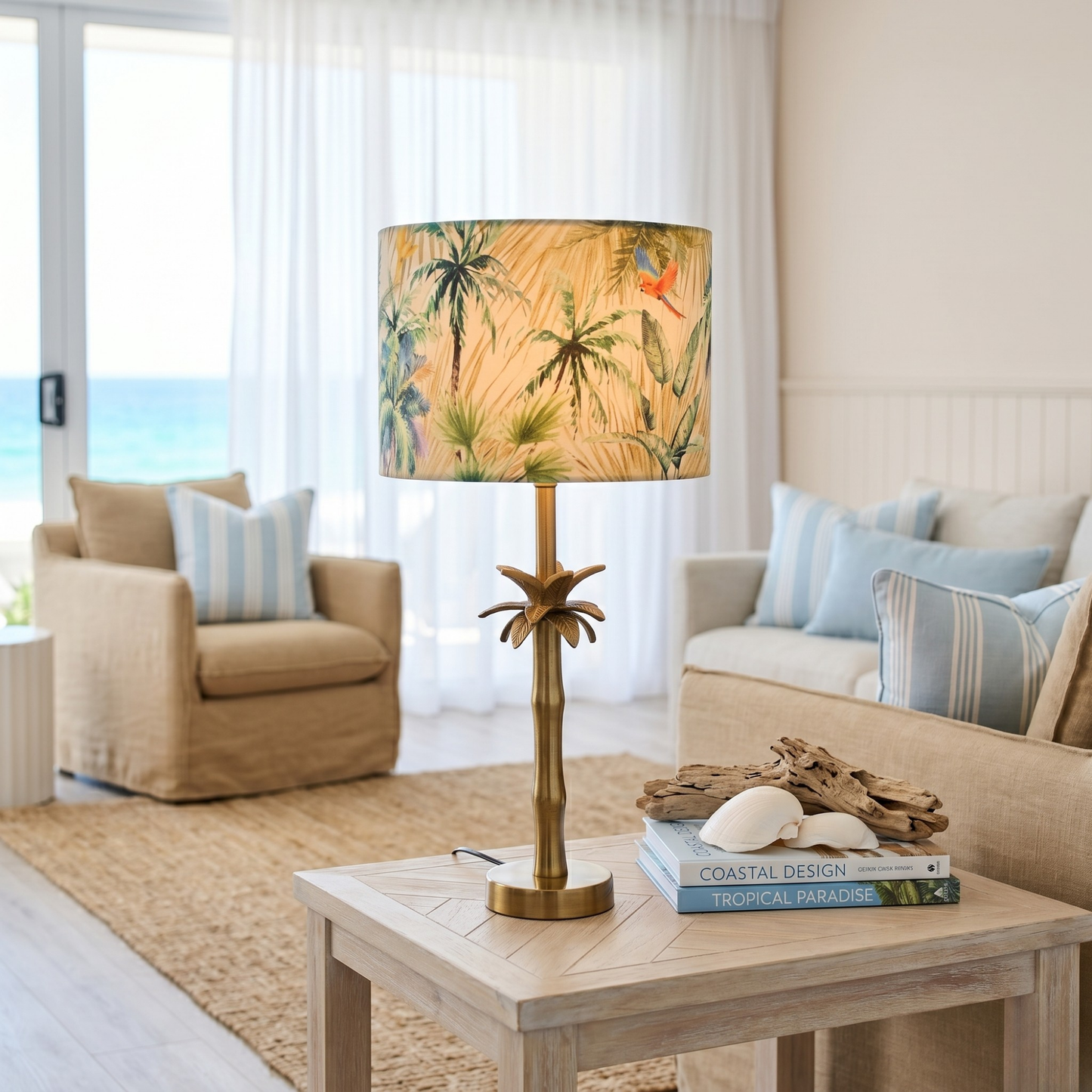Tropical - Palm Brass Table lamp
