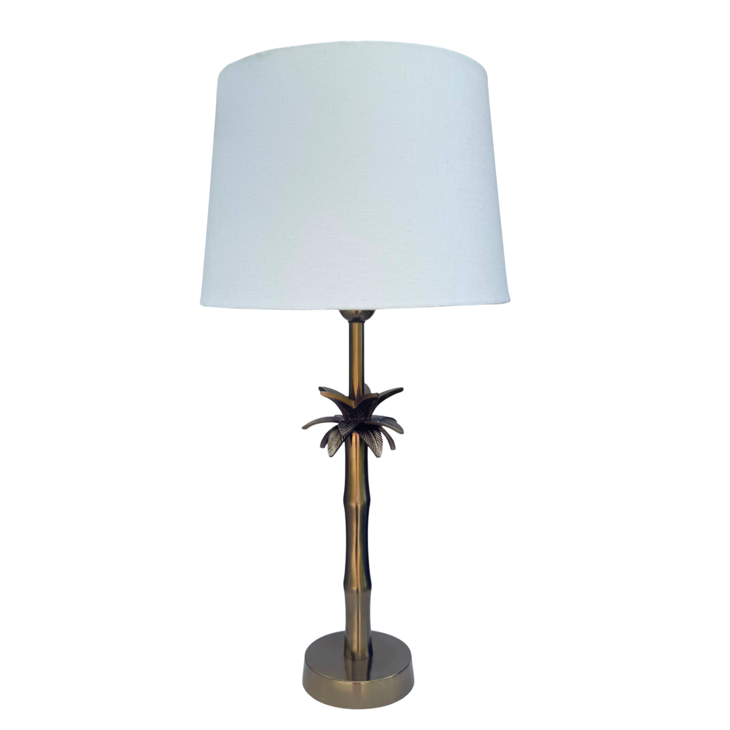 Linen White - Palm Brass Table lamp