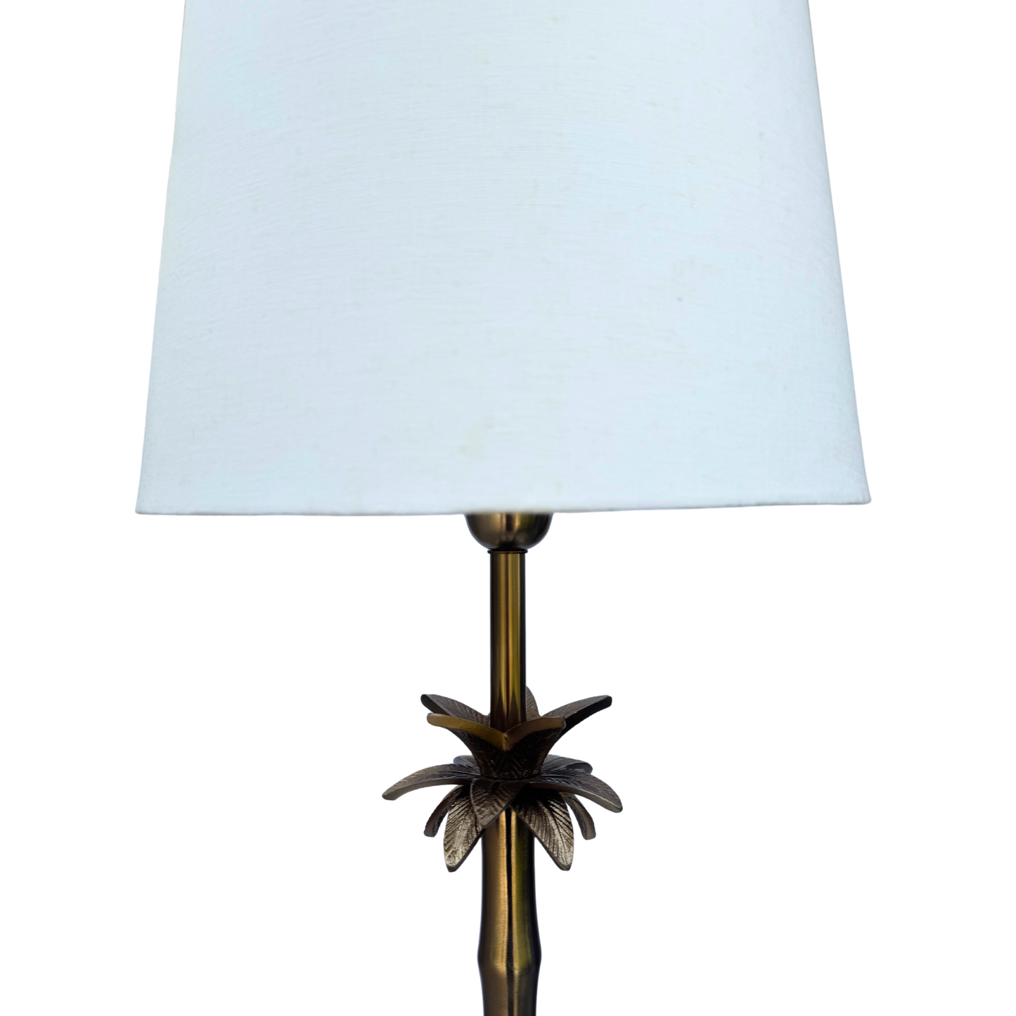 Linen White - Palm Brass Table lamp