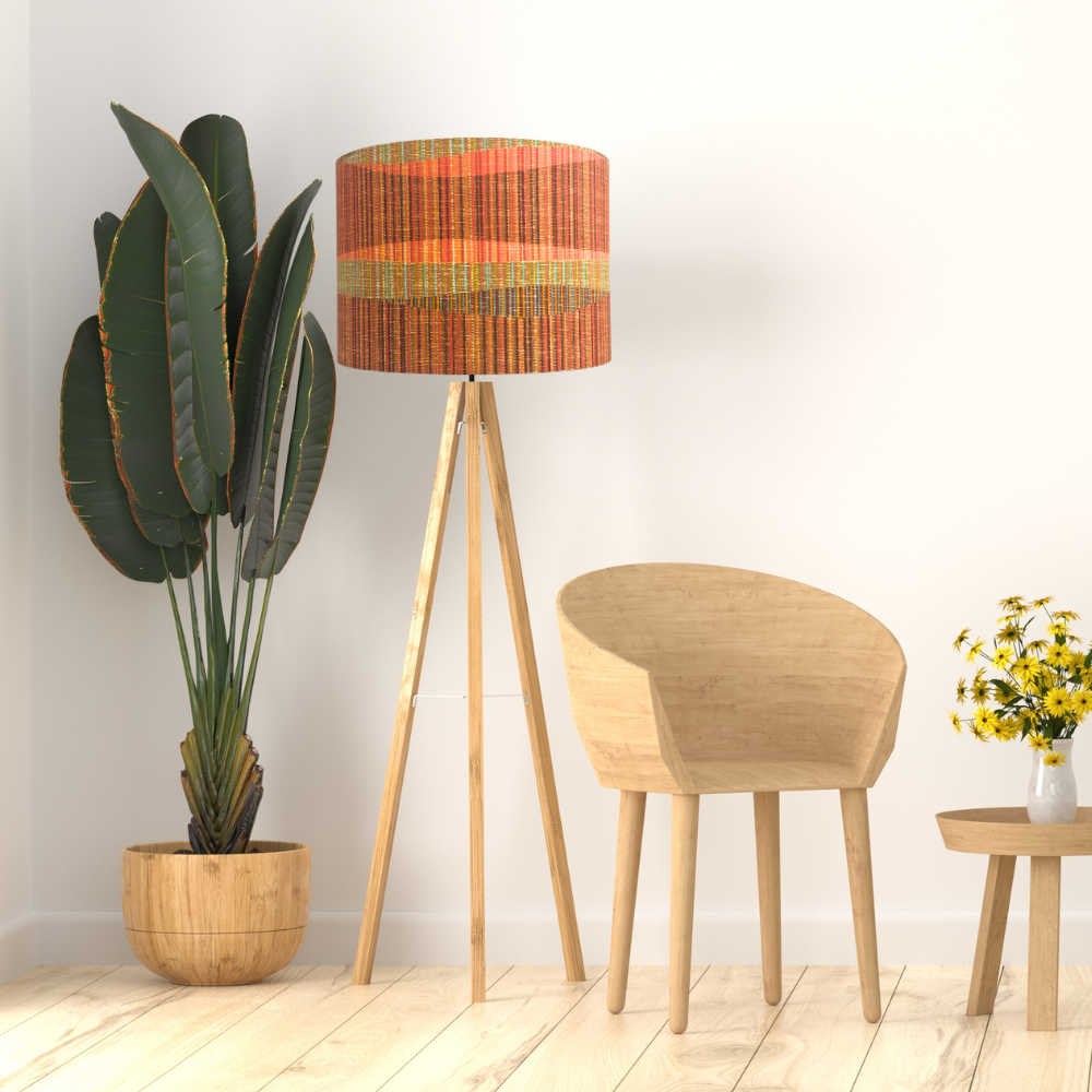 Orange and Brown MCM Stripes lampshade image 1