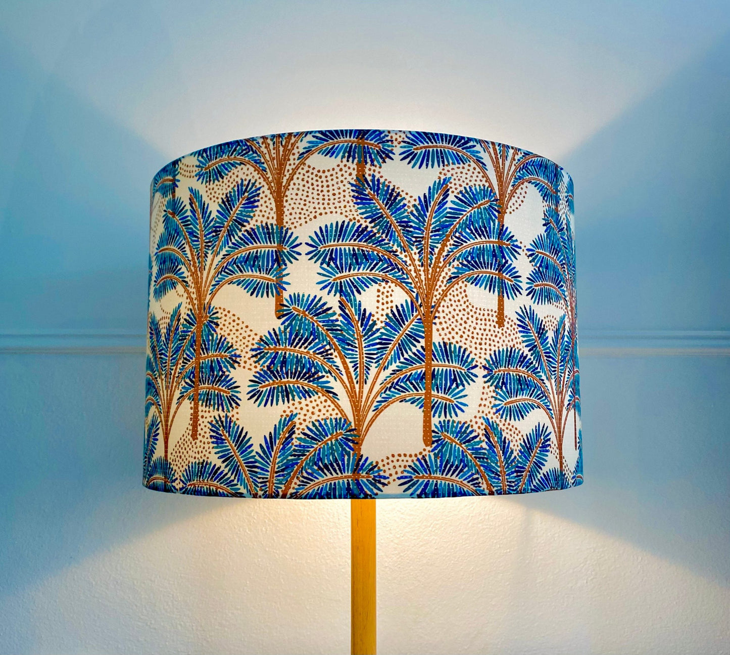 Majestic Palm Tree lampshade, Turquoise & Brown image 2