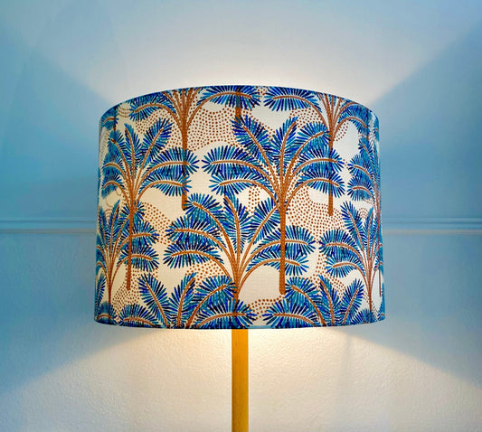Majestic Palm Tree lampshade, Turquoise & Brown image 2