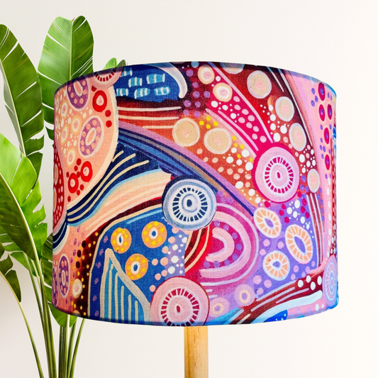 Learning on Country Lampshade, Aboriginal lampshade art by Holly Sanders image 0