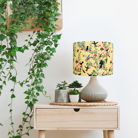 Hummingbird Yellow Lampshade image 2