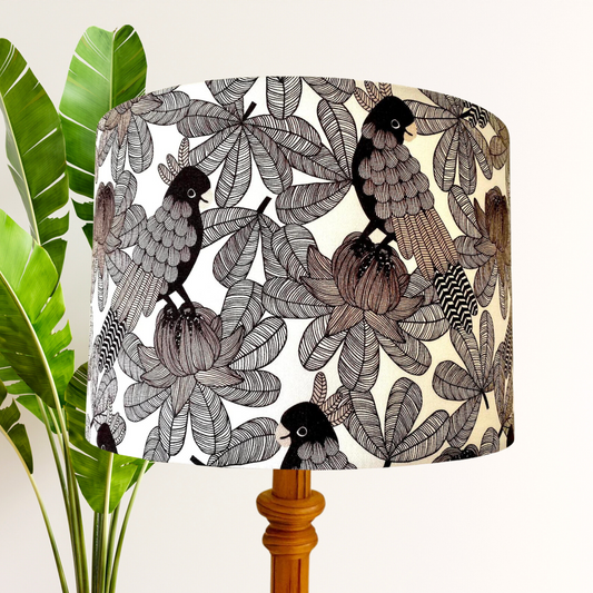 Black and white cockatoo gang lampshade image 0