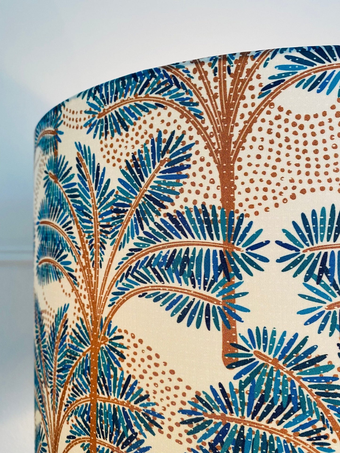 Majestic Palm Tree lampshade, Turquoise & Brown image 5