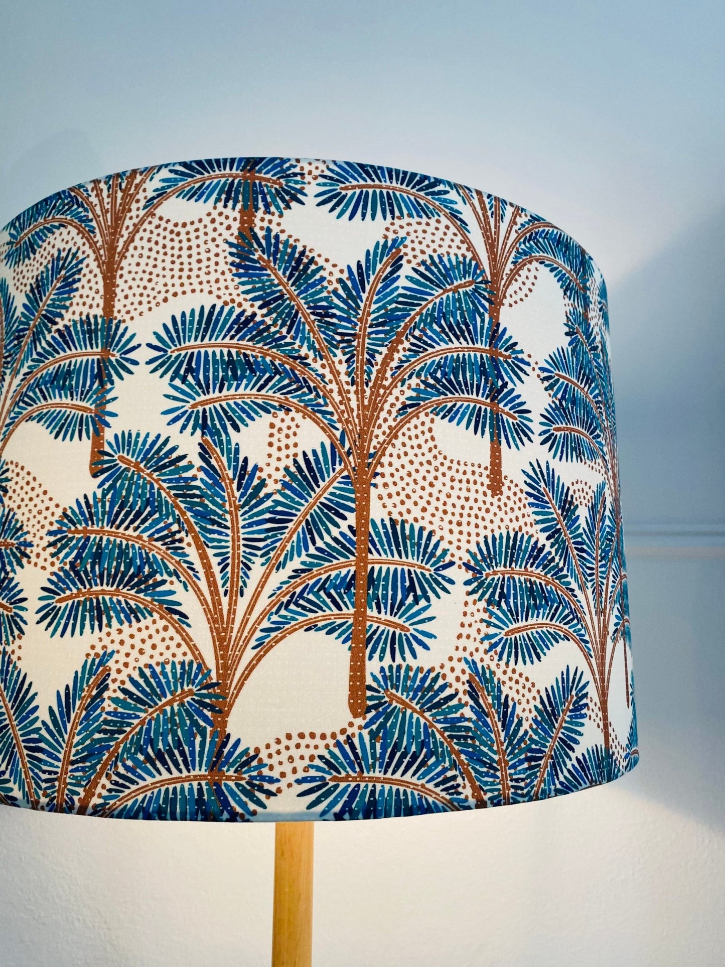 Majestic Palm Tree lampshade, Turquoise & Brown image 4