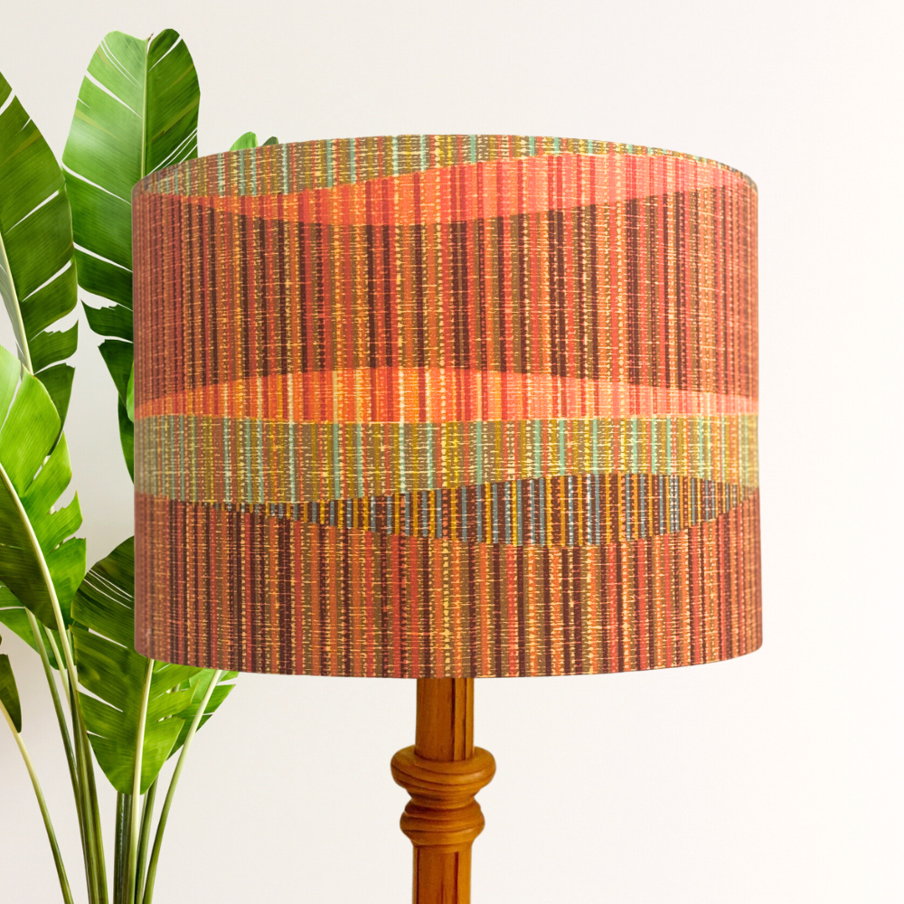 Orange and Brown MCM Stripes lampshade image 0