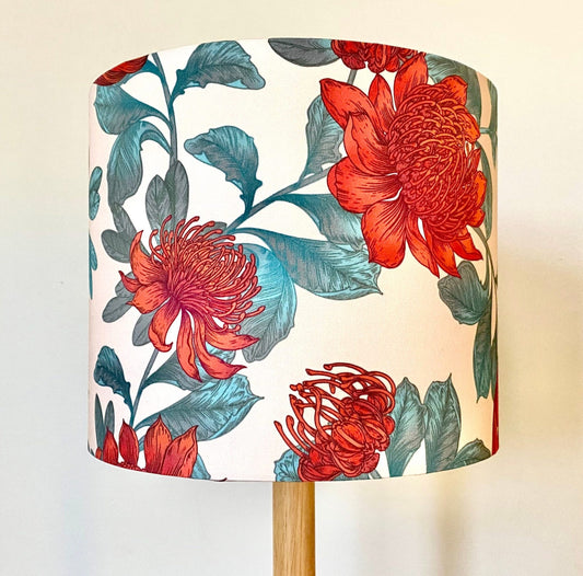 Red Waratah lampshade | Australian flower light shade | image 0