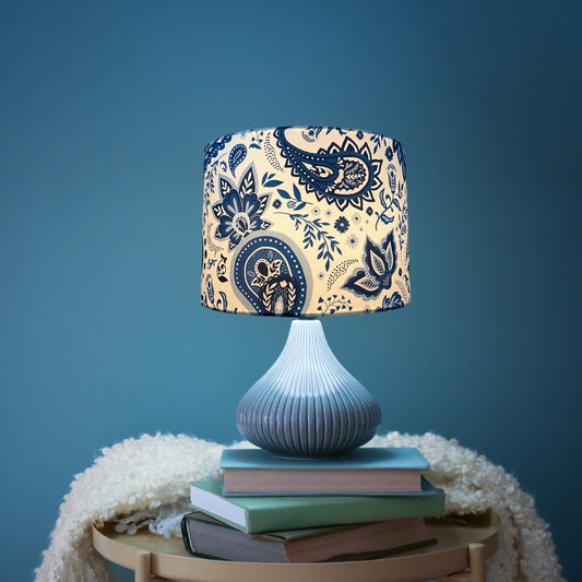 Drops lampshade | blue and white shade | Hamptons lampshade image 0