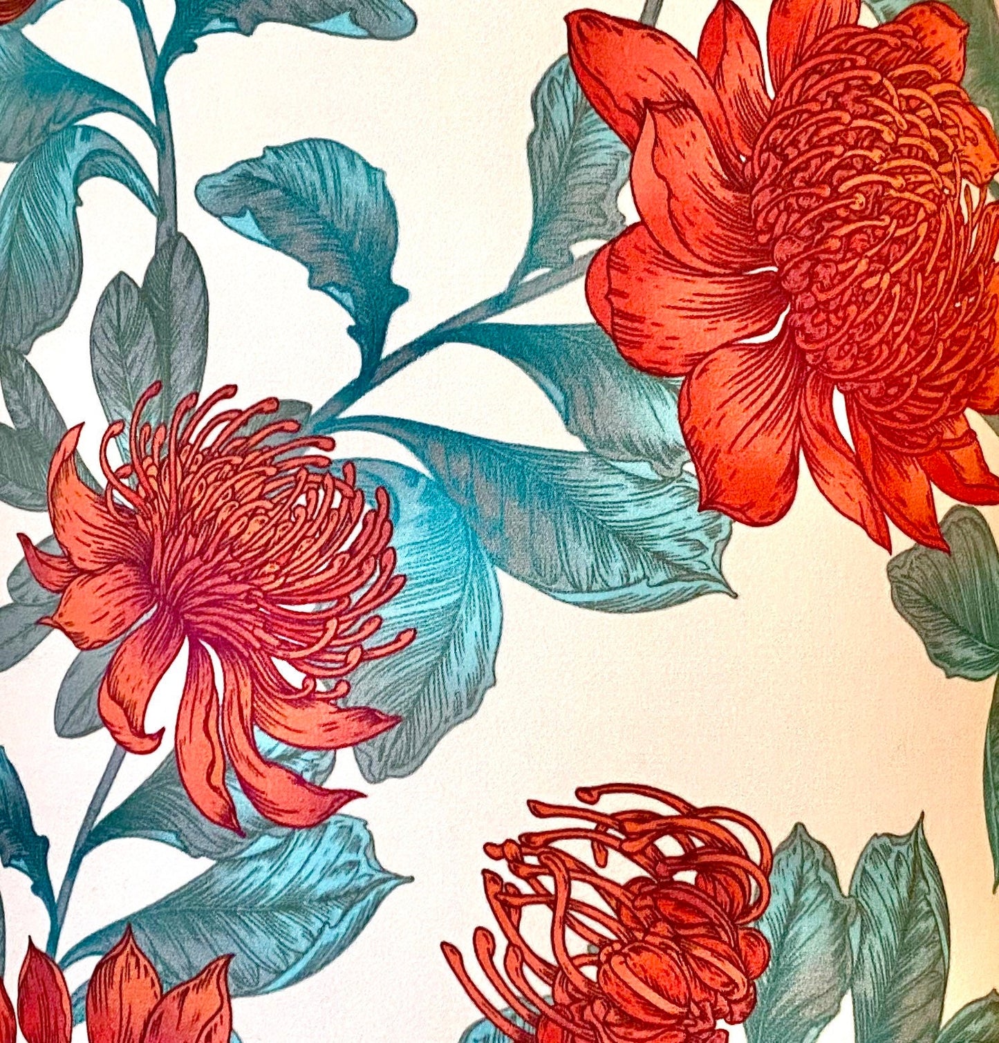 Red Waratah lampshade | Australian flower light shade | image 1