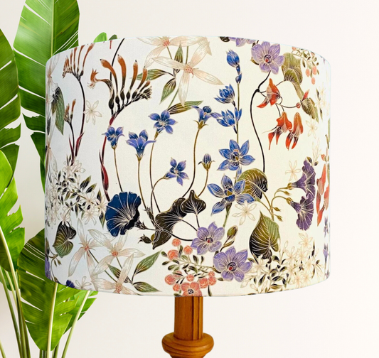 Australian Wild Flowers off-white lampshade image 0