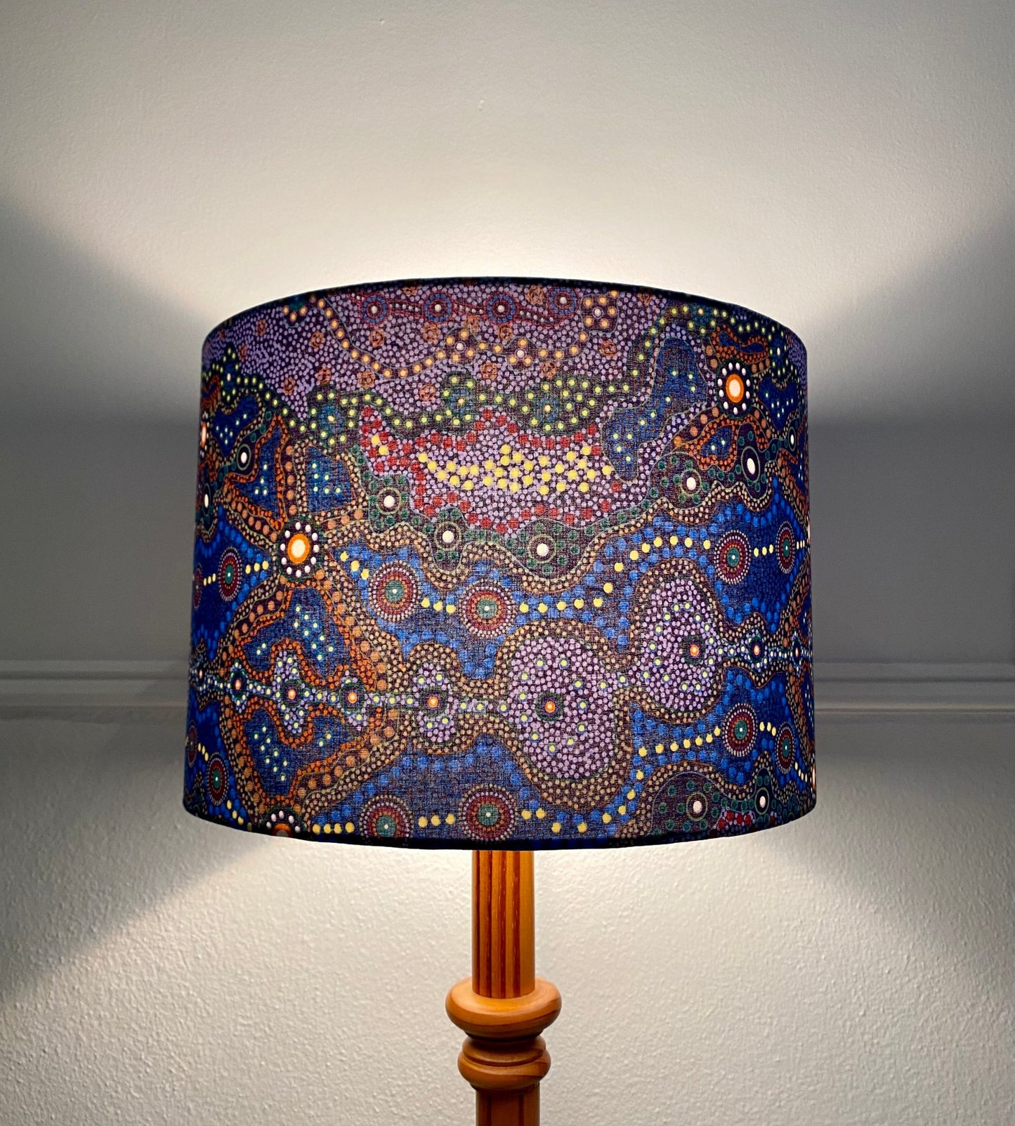 Yalke in Blue Aboriginal lampshade image 1
