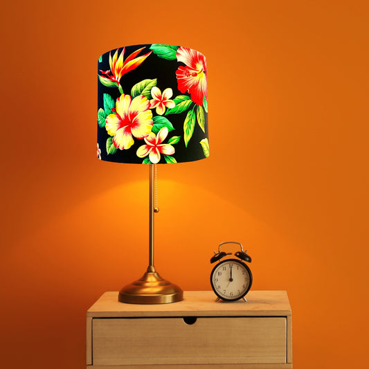 Hibiscus and Birds of Paradise flowers lampshade image 3