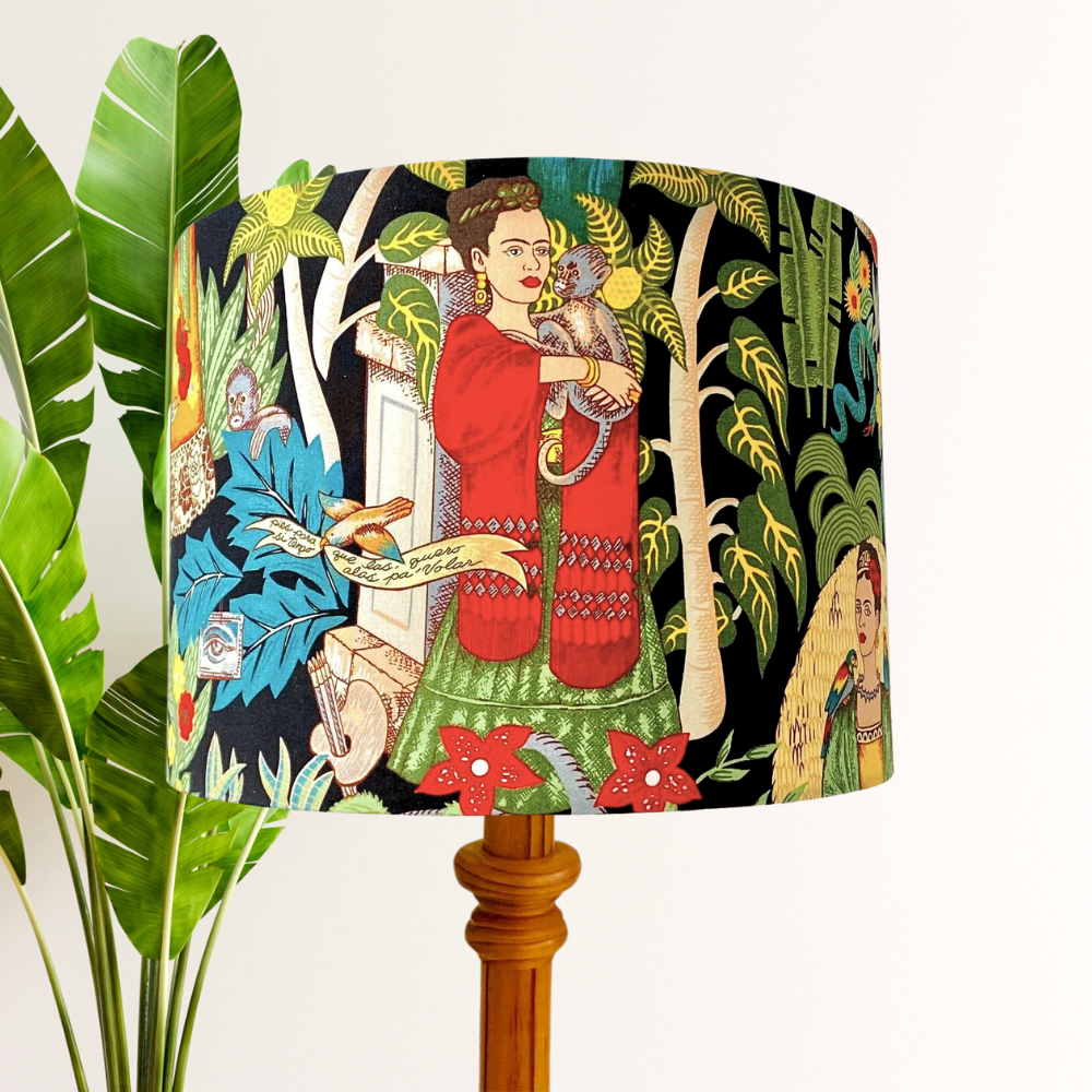 Frida's Garden Monkey Black lampshade image 0