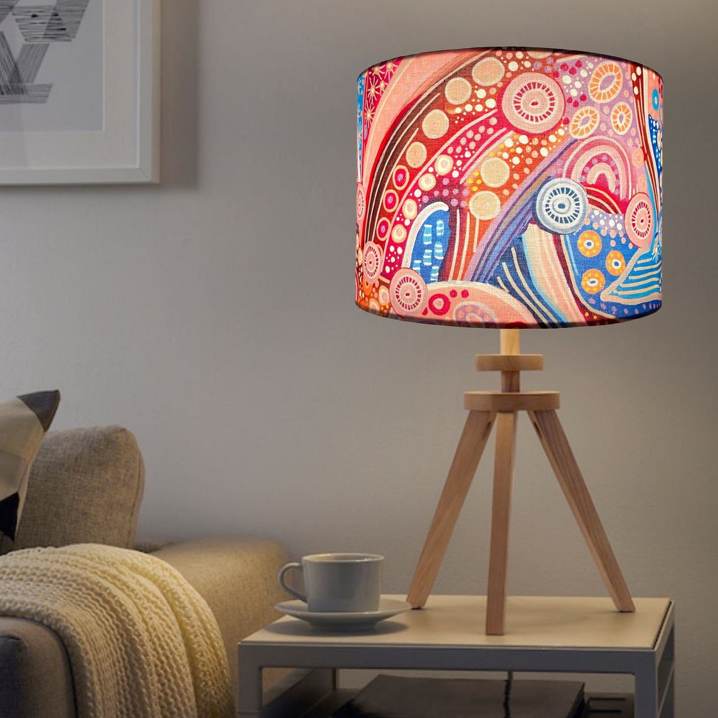 Learning on Country Lampshade, Aboriginal lampshade art by Holly Sanders image 4