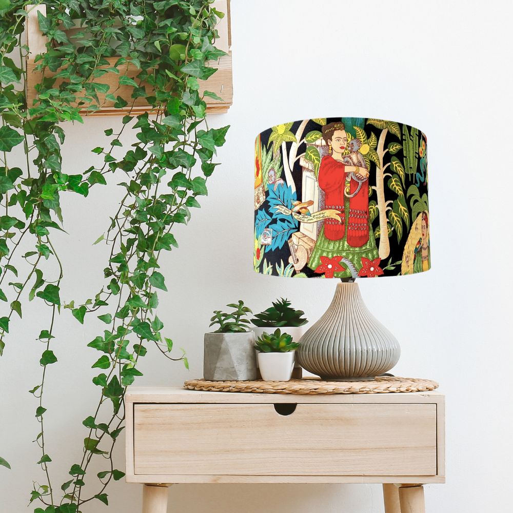 Frida's Garden Monkey Black lampshade image 1