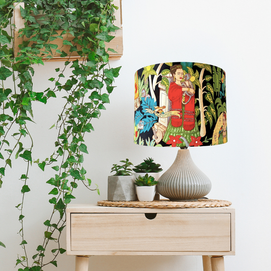 Frida's Garden Monkey Black lampshade image 1