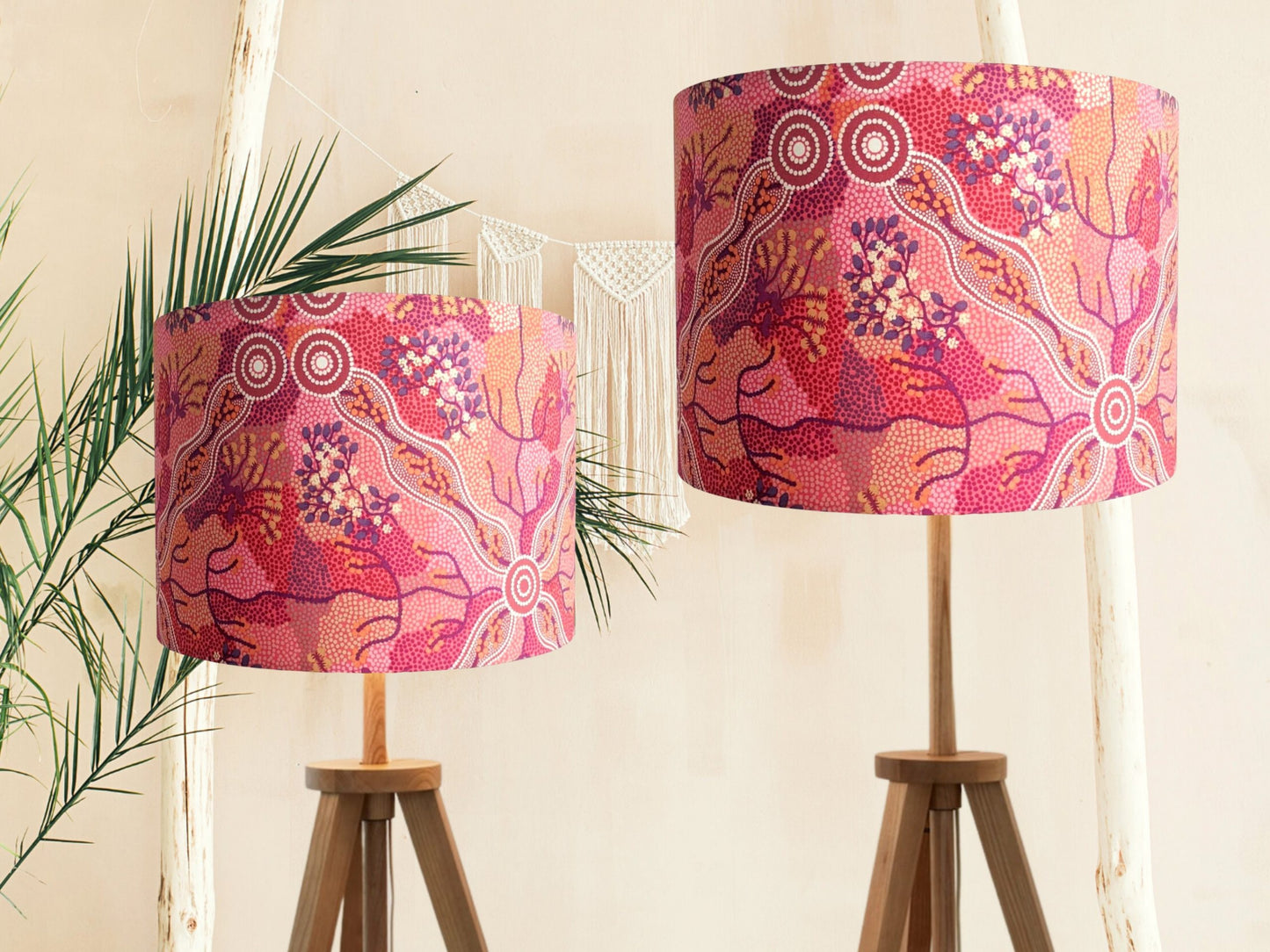 Aboriginal Bush Tomato Pink lampshade | Aboriginal lampshade image 2