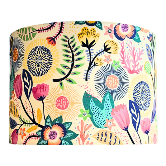 Coral Floral Jumbo Lampshade