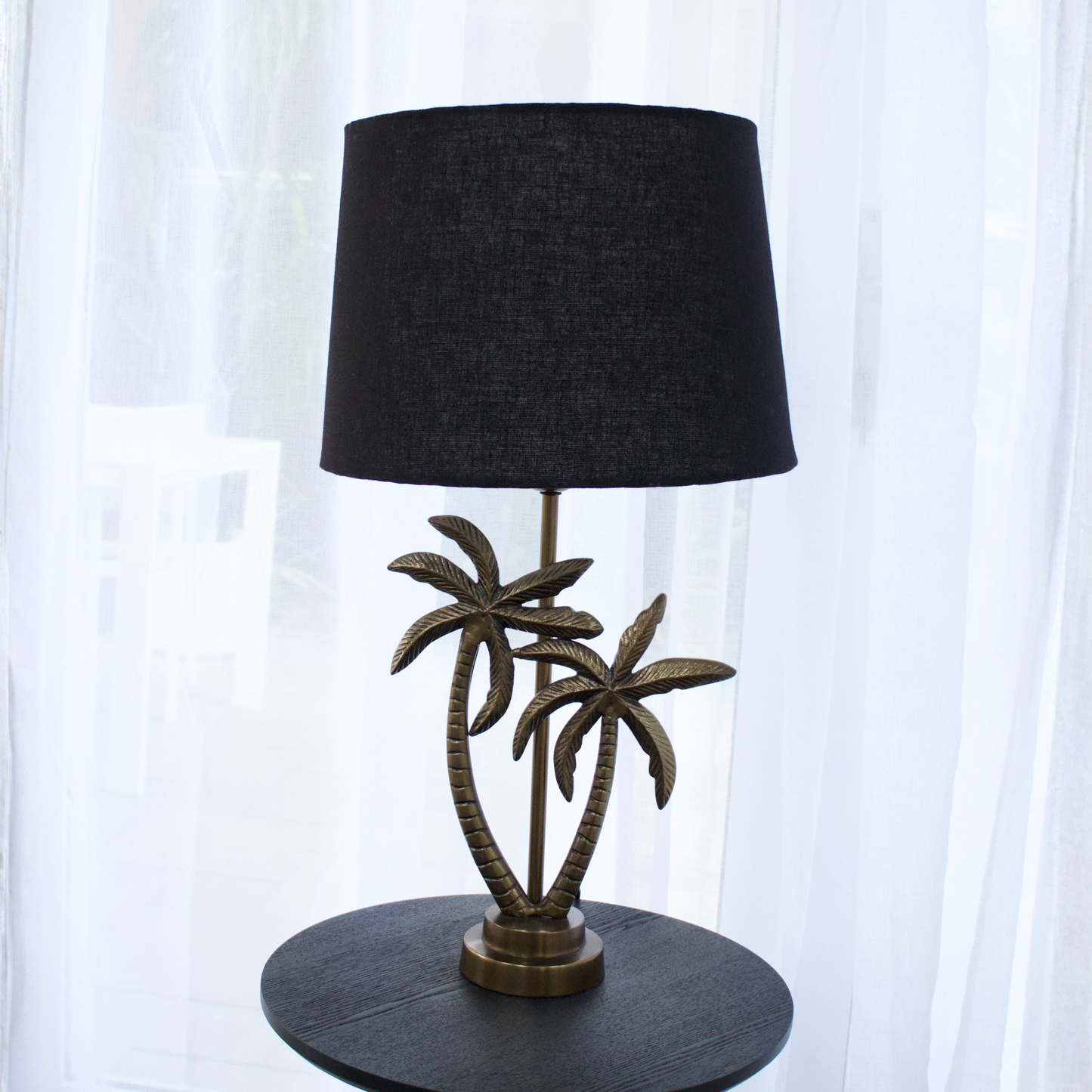 Linen Black - Double Palm Table lamp